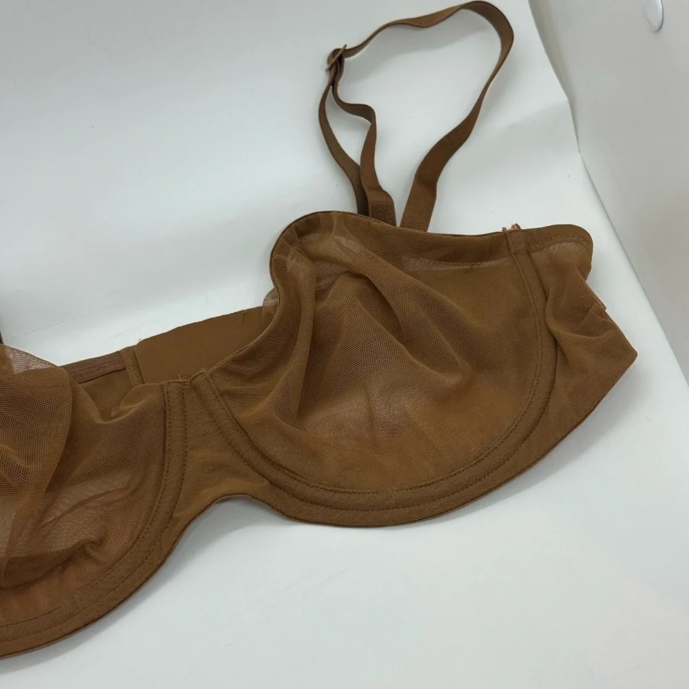 SKIMS Brown Sheer Mesh Underwire Bra Size 36C - Picture 4 of 13